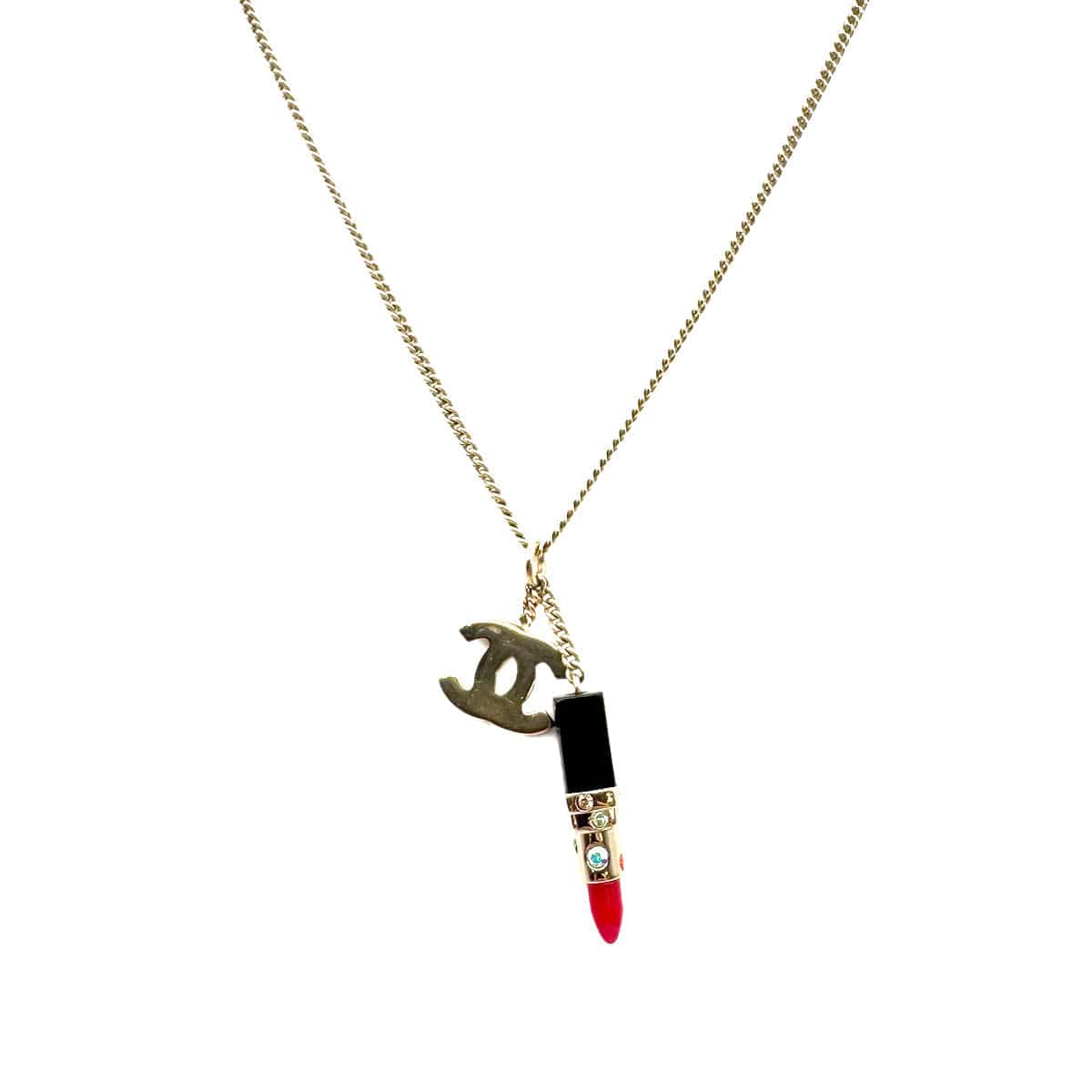 PURPOSE CHANEL NECKLACE COCOMARK LIPSTICK MOTIF ACCESSORY 04A 90269229