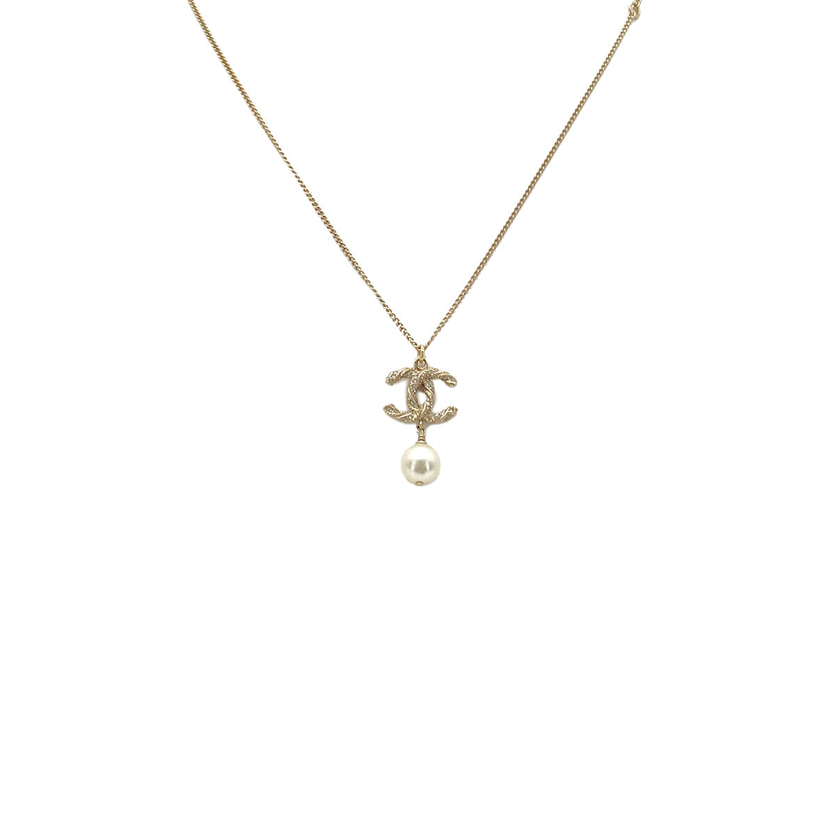 PURPOSE CHANEL NECKLACE COCOMARK TWISTED RHINESTONE PEARL GOLD ACCESSORY B14V 90261276