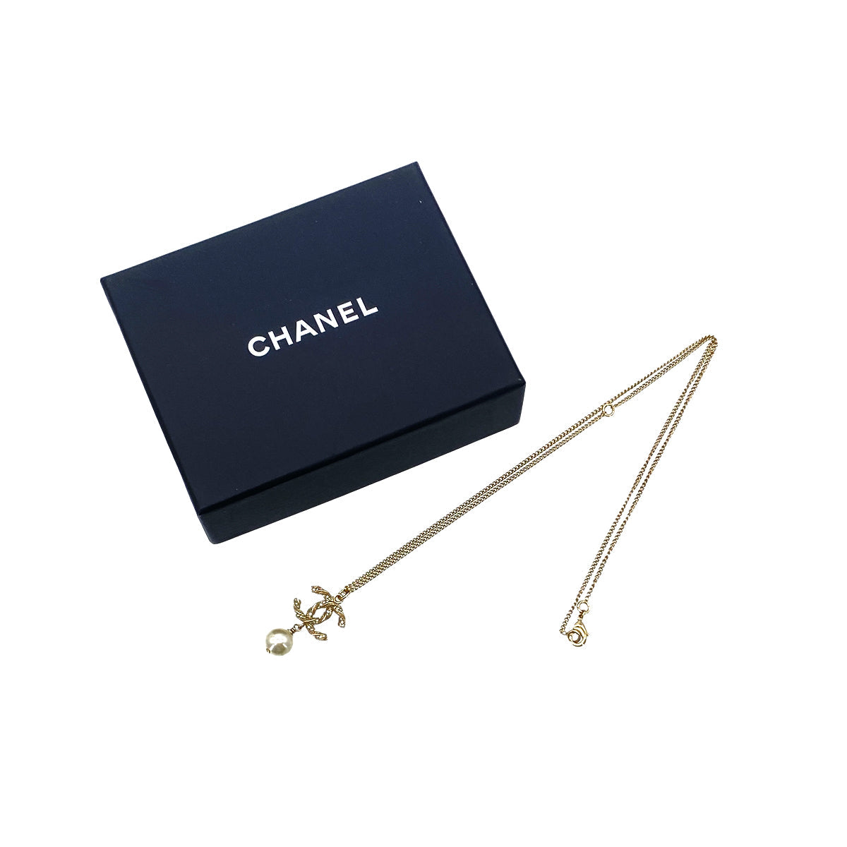 PURPOSE CHANEL NECKLACE COCOMARK TWISTED RHINESTONE PEARL GOLD ACCESSORY B14V 90261276
