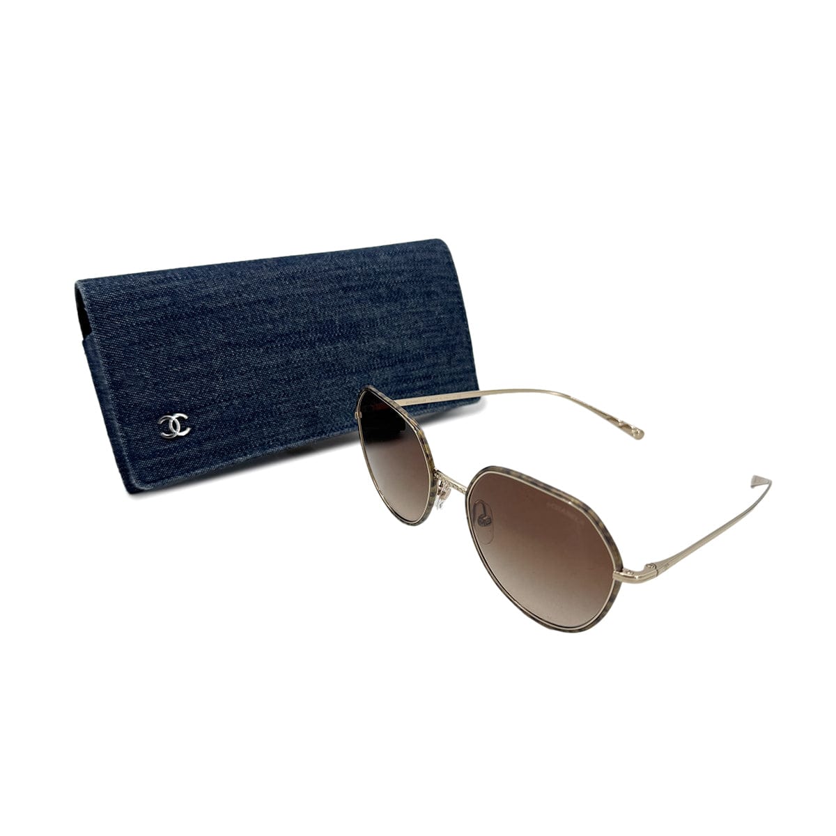 PURPOSE CHANEL SUNGLASSES COCOMARK BROWN GOLD EYEWEAR 90298688