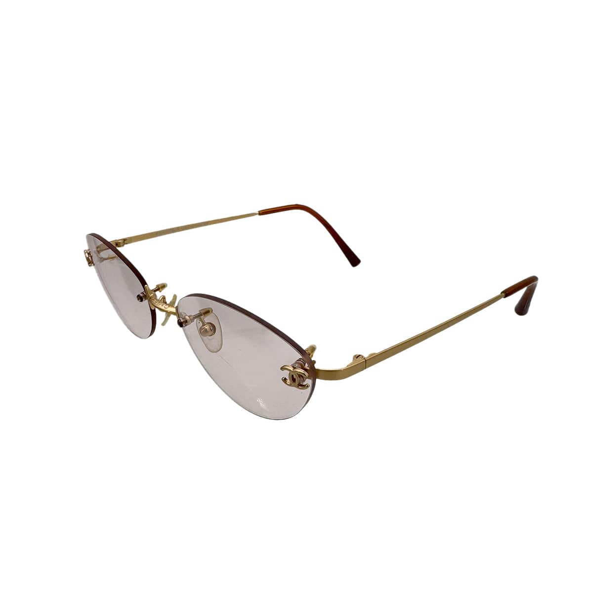 PURPOSE CHANEL SUNGLASSES COCOMARK BROWN GOLD EYEWEAR 90298694
