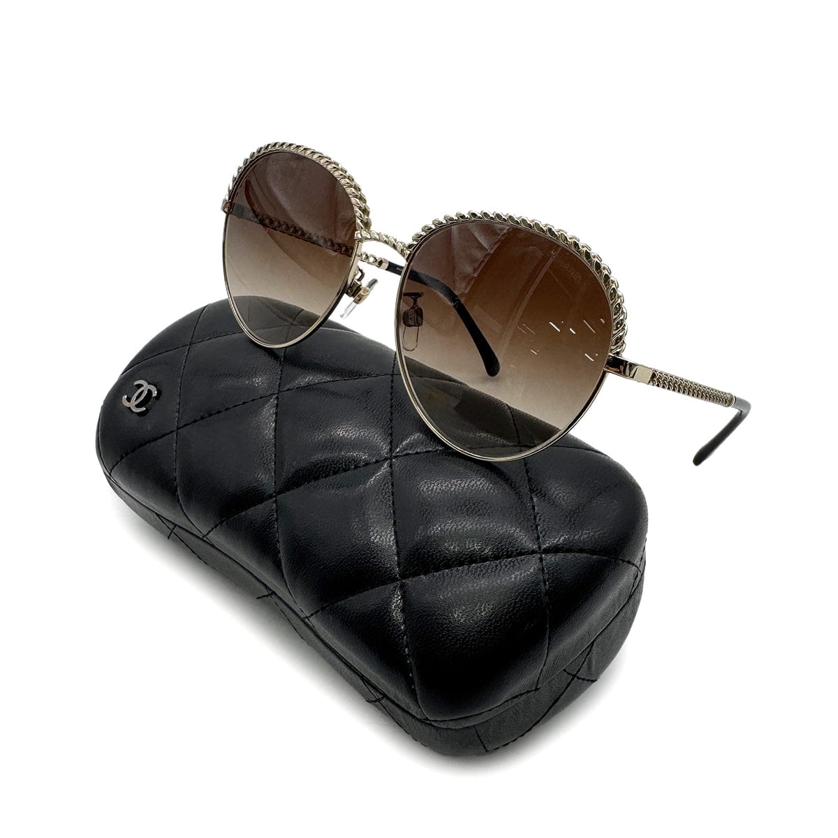 PURPOSE CHANEL SUNGLASSES COCOMARK GOLD BROWN EYEWEAR 90305129