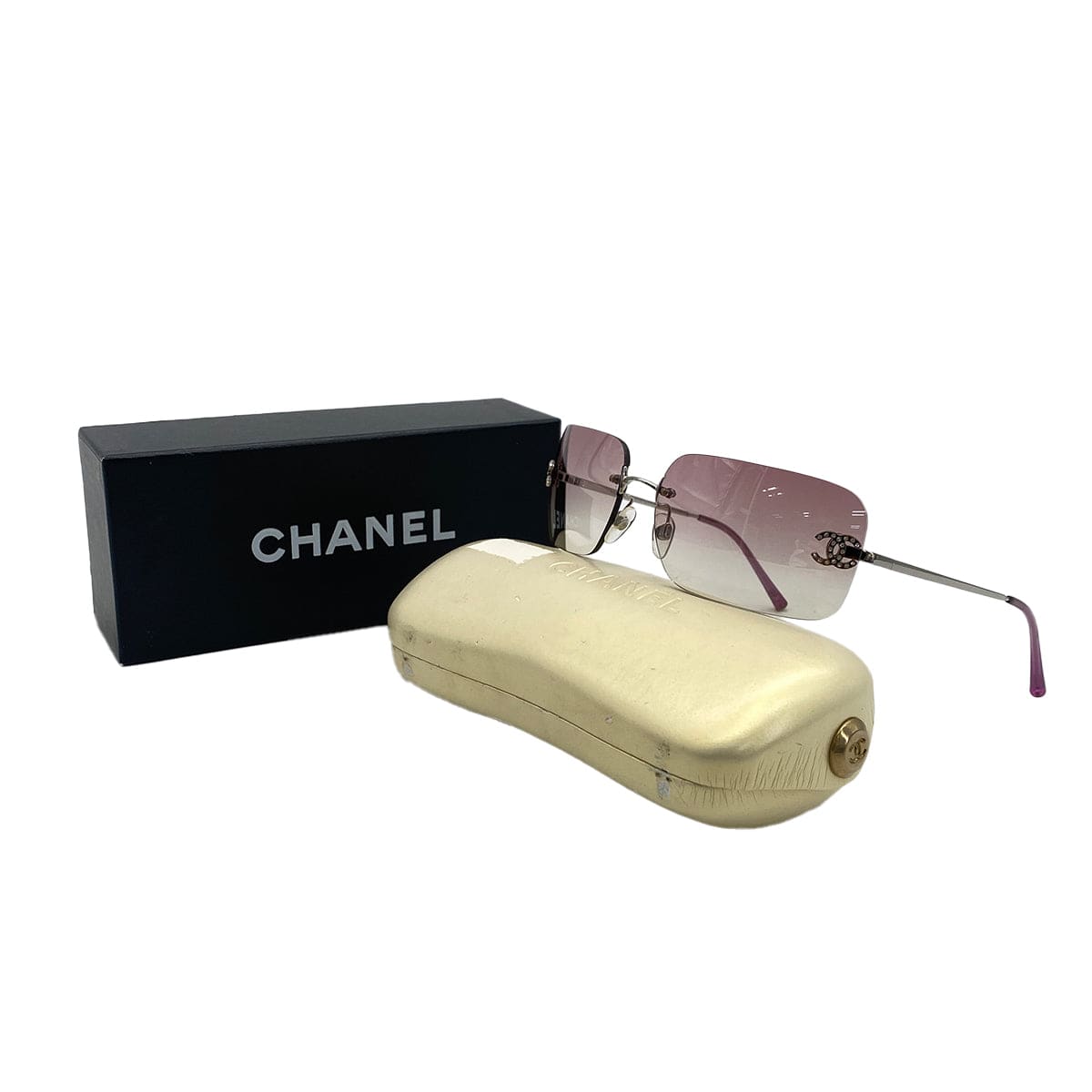 PURPOSE CHANEL SUNGLASSES COCOMARK RHINESTONE PURPLE EYEWEAR 90308286