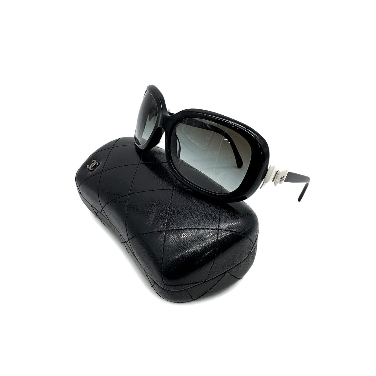PURPOSE CHANEL SUNGLASSES COCOMARK RIBBON BLACK WHITE EYEWEAR 90308338