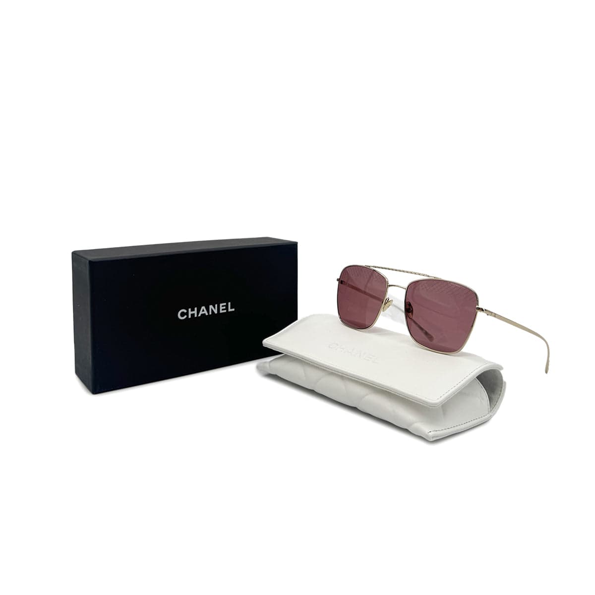 PURPOSE CHANEL SUNGLASSES COCOMARK TEARDROP PURPLE GOLD EYEWEAR 90295838