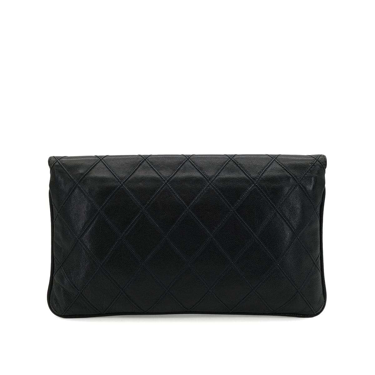 PURPOSE CHANEL VINTAGE BICOLORE CLUTCH BAG BLACK LEATHER 90300850