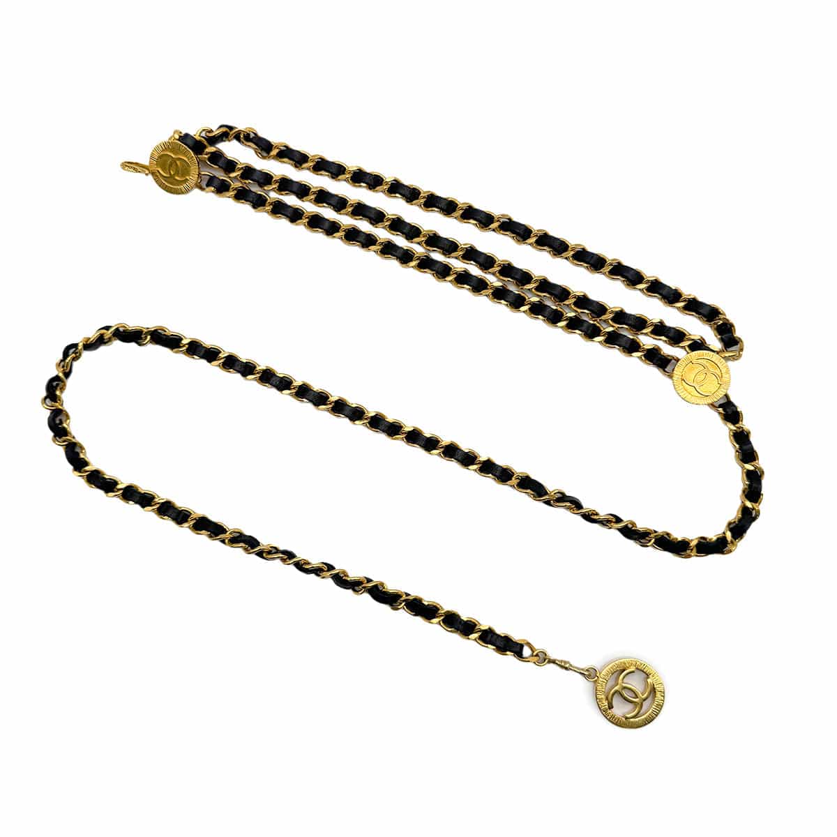 PURPOSE CHANEL VINTAGE CHAIN BELT LEATHER COCOMARK ACCESSORY 90308339