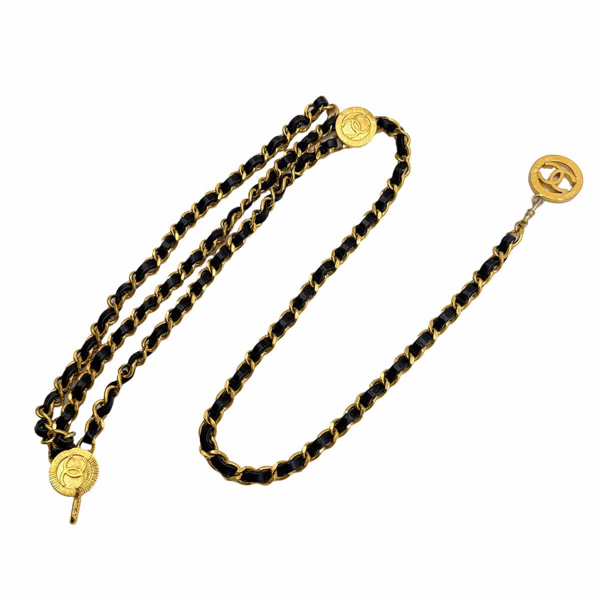 PURPOSE CHANEL VINTAGE CHAIN BELT LEATHER COCOMARK ACCESSORY 90308370