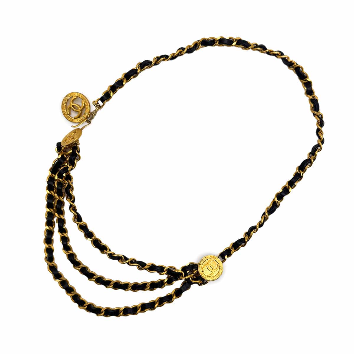 PURPOSE CHANEL VINTAGE CHAIN BELT LEATHER COCOMARK ACCESSORY 90308370