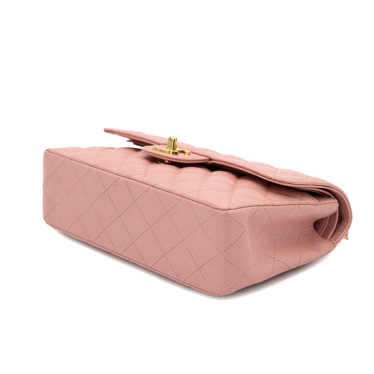 PURPOSE CHANEL VINTAGE CLASSIC FLAP SMALL CHAIN SHOULDER BAG PINK CAVIAR SKIN 90301012