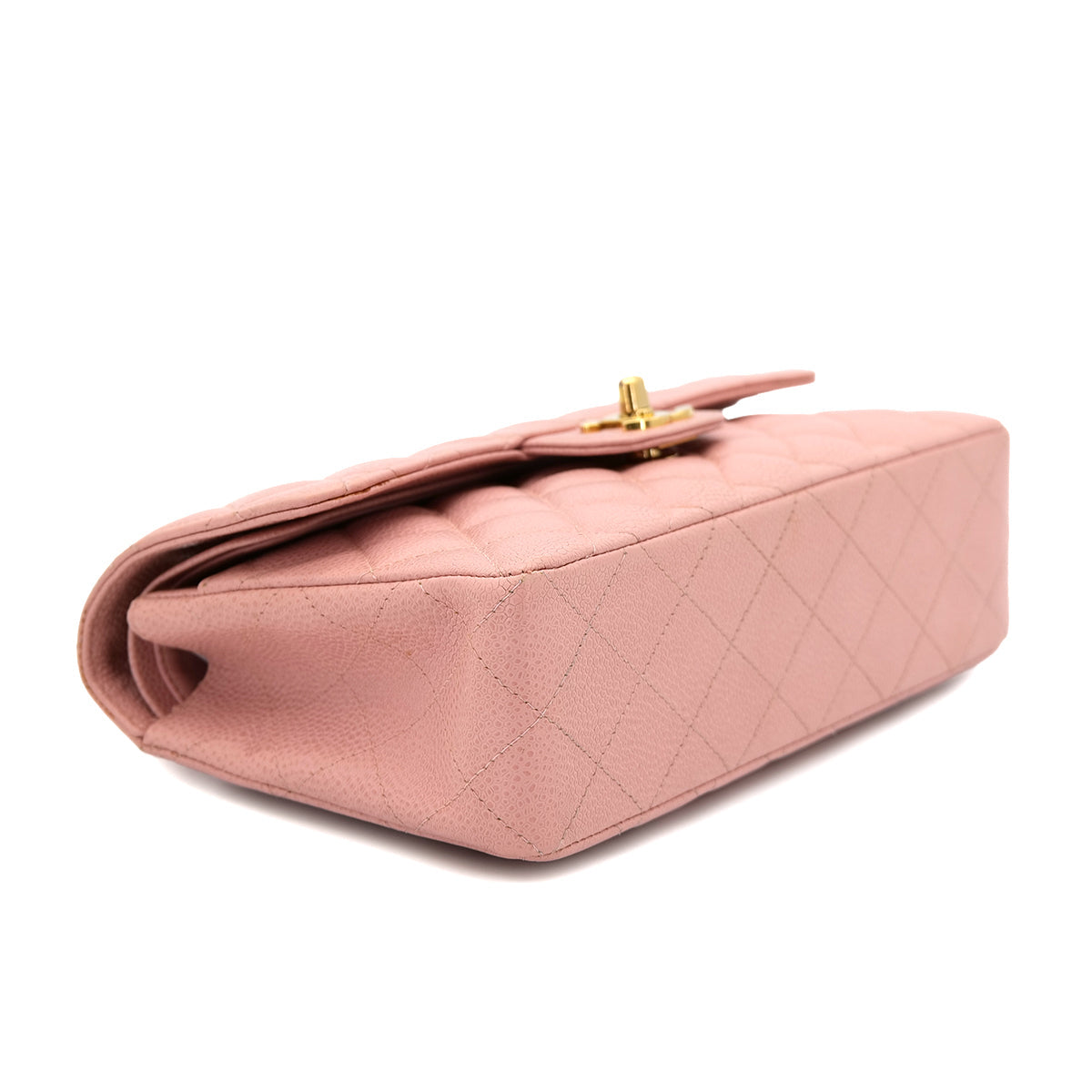 PURPOSE CHANEL VINTAGE CLASSIC FLAP SMALL CHAIN SHOULDER BAG PINK CAVIAR SKIN 90301012