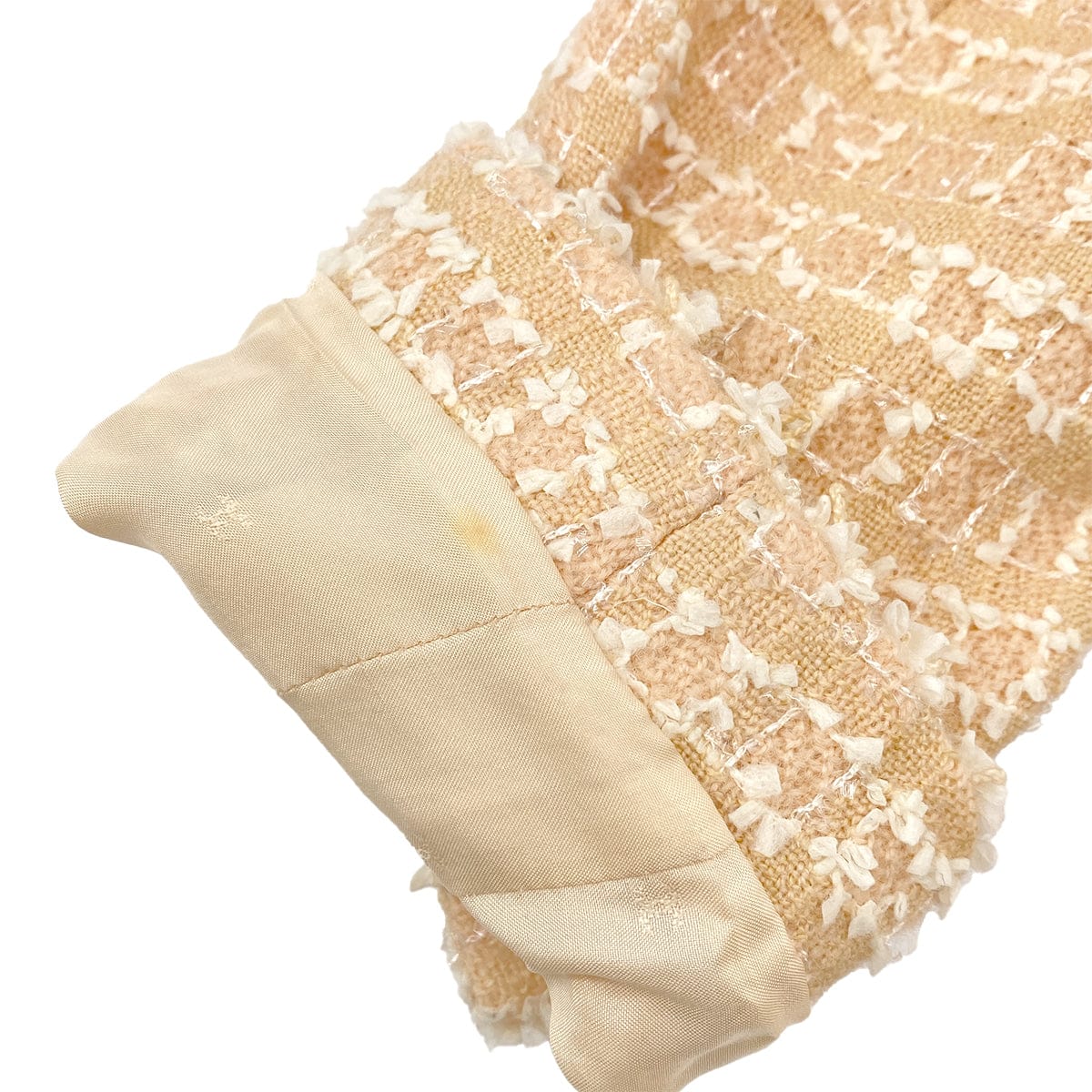 PURPOSE CHANEL VINTAGE COCO BUTTON JACKET SKIRT SET BEIGE TWEED 38 95C RTW 90307037