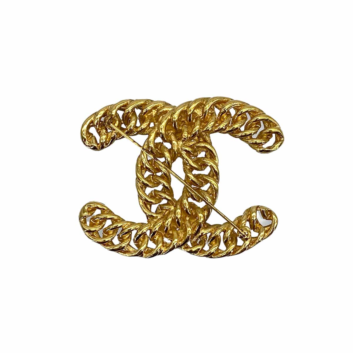 PURPOSE CHANEL VINTAGE COCOMARK CHAIN BROOCH GOLD ACCESSORY 90308293