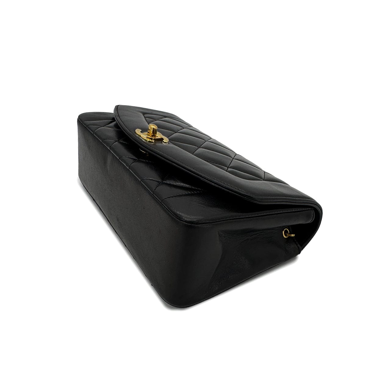 PURPOSE CHANEL VINTAGE DIANA SMALL CHAIN SHOULDER BAG BLACK LAMB SKIN 90292738