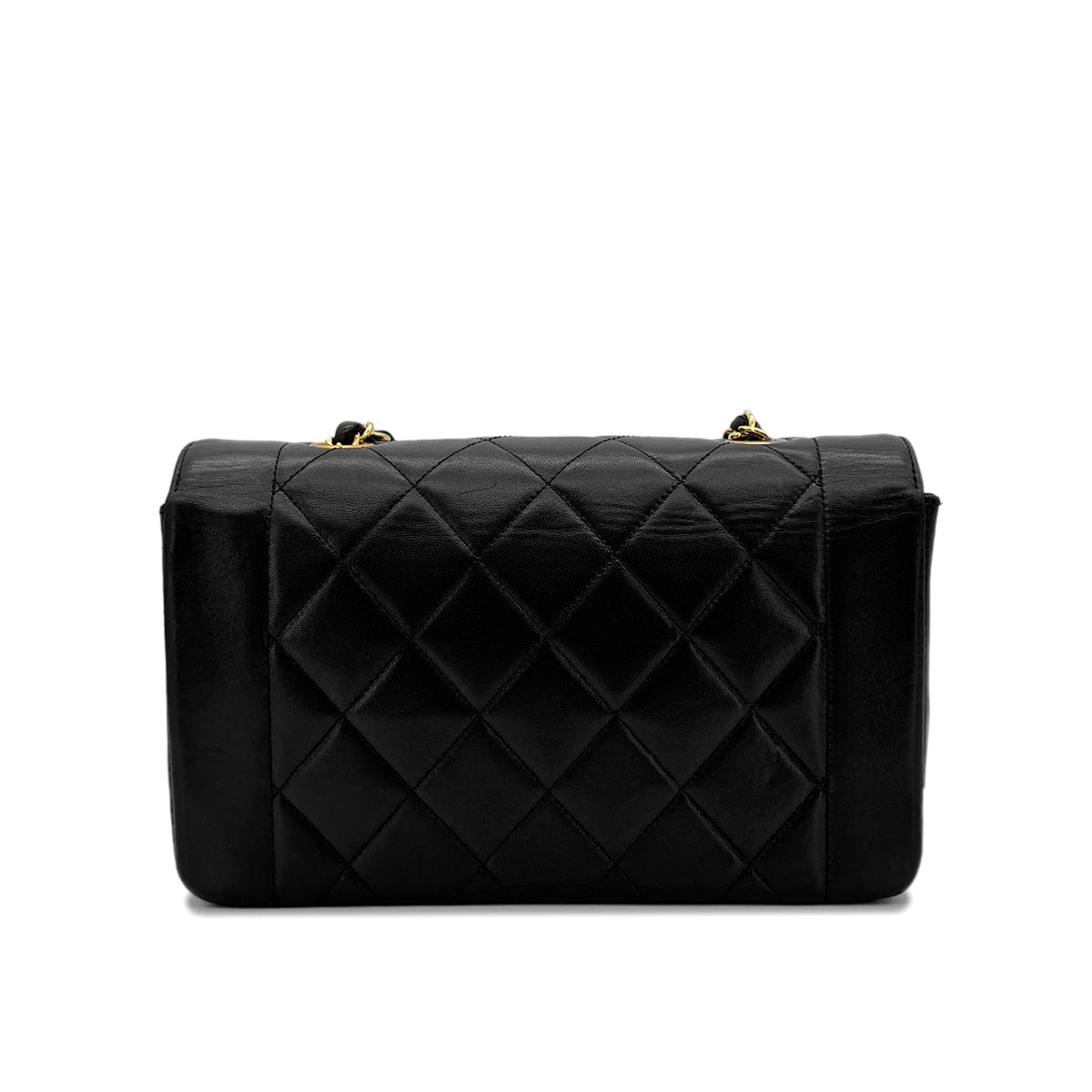 PURPOSE CHANEL VINTAGE DIANA SMALL CHAIN SHOULDER BAG BLACK LAMB SKIN 90292751