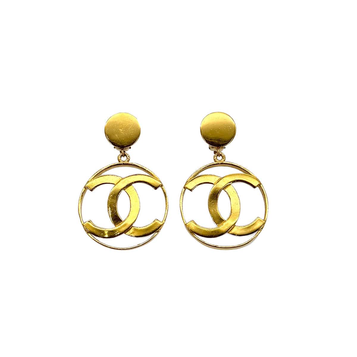 PURPOSE CHANEL VINTAGE EARRINGS BIG COCOMARK ACCESSORY GOLD 90294148