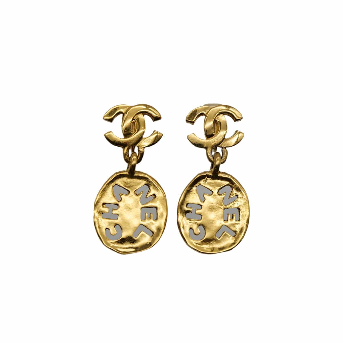 PURPOSE CHANEL VINTAGE EARRINGS COCOMARK LOGO GOLD ACCESSORY 90307377