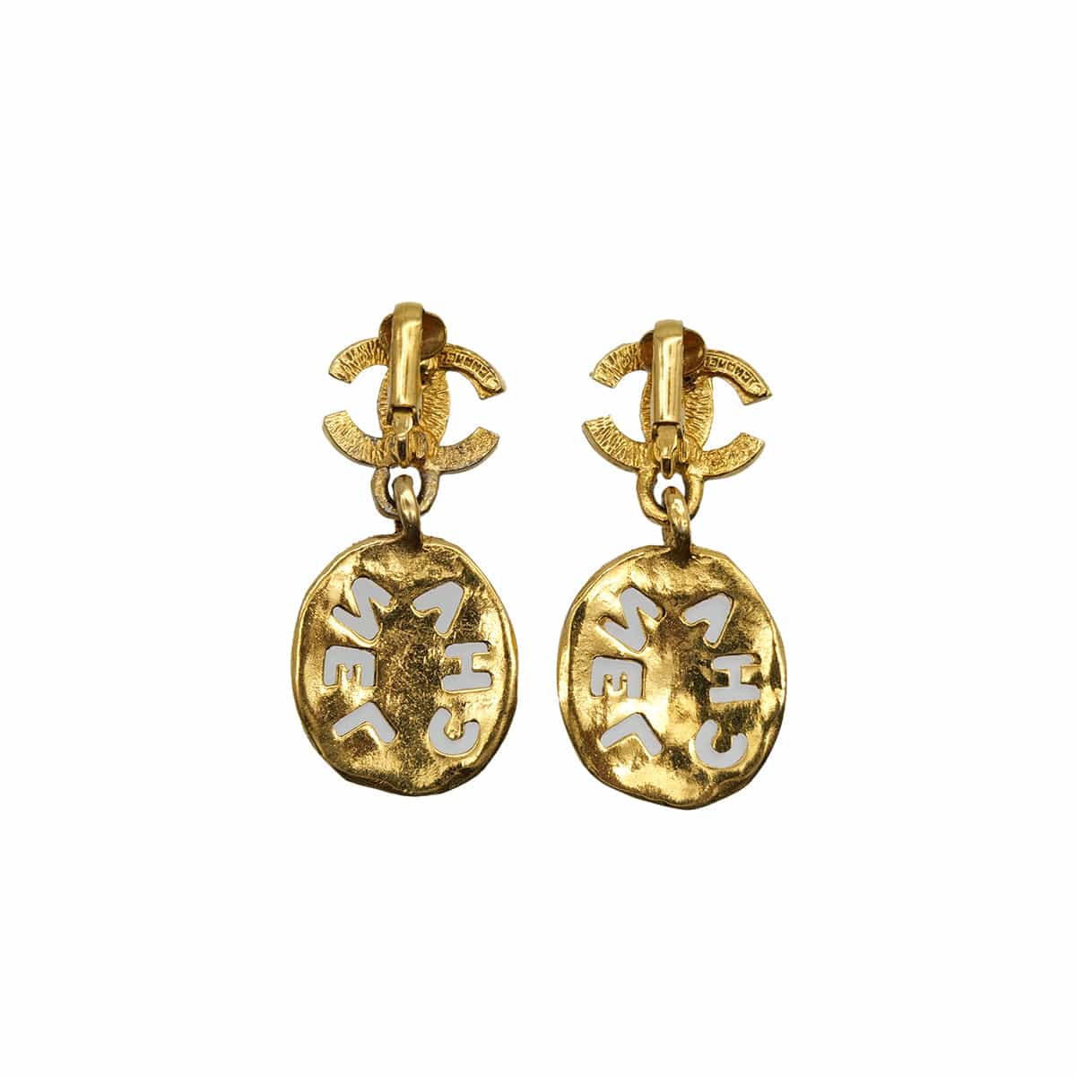 PURPOSE CHANEL VINTAGE EARRINGS COCOMARK LOGO GOLD ACCESSORY 90307377