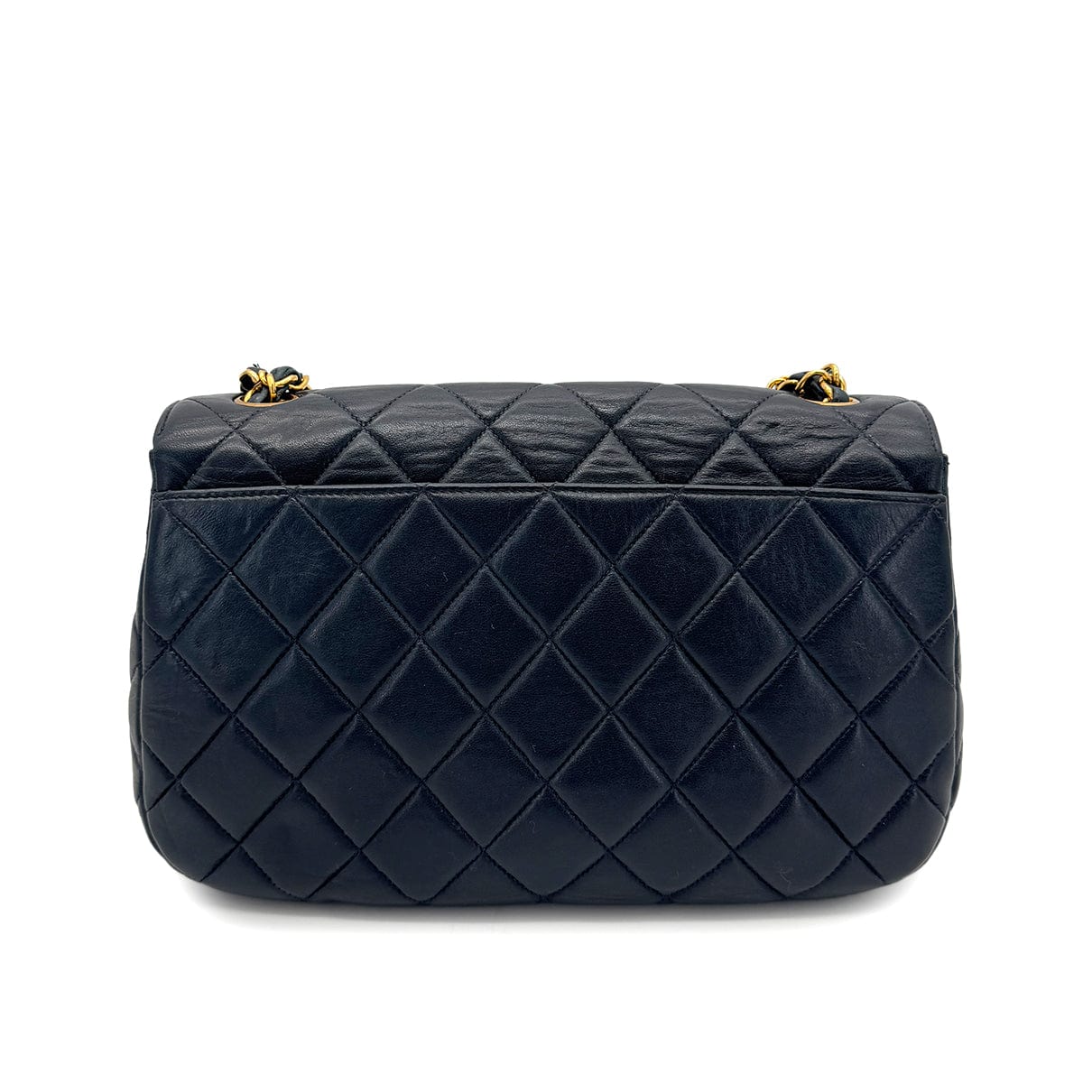 PURPOSE CHANEL VINTAGE MATELASSE CHAIN SHOULDER BAG NAVY LAMB SKIN 90269101