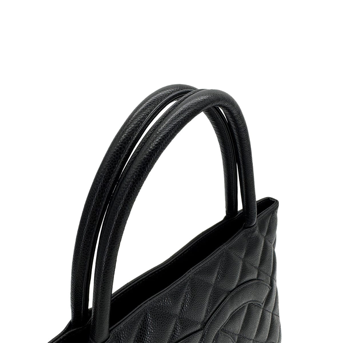 PURPOSE CHANEL VINTAGE MEDALLION TOTE BAG BLACK CAVIAR SKIN 90285148