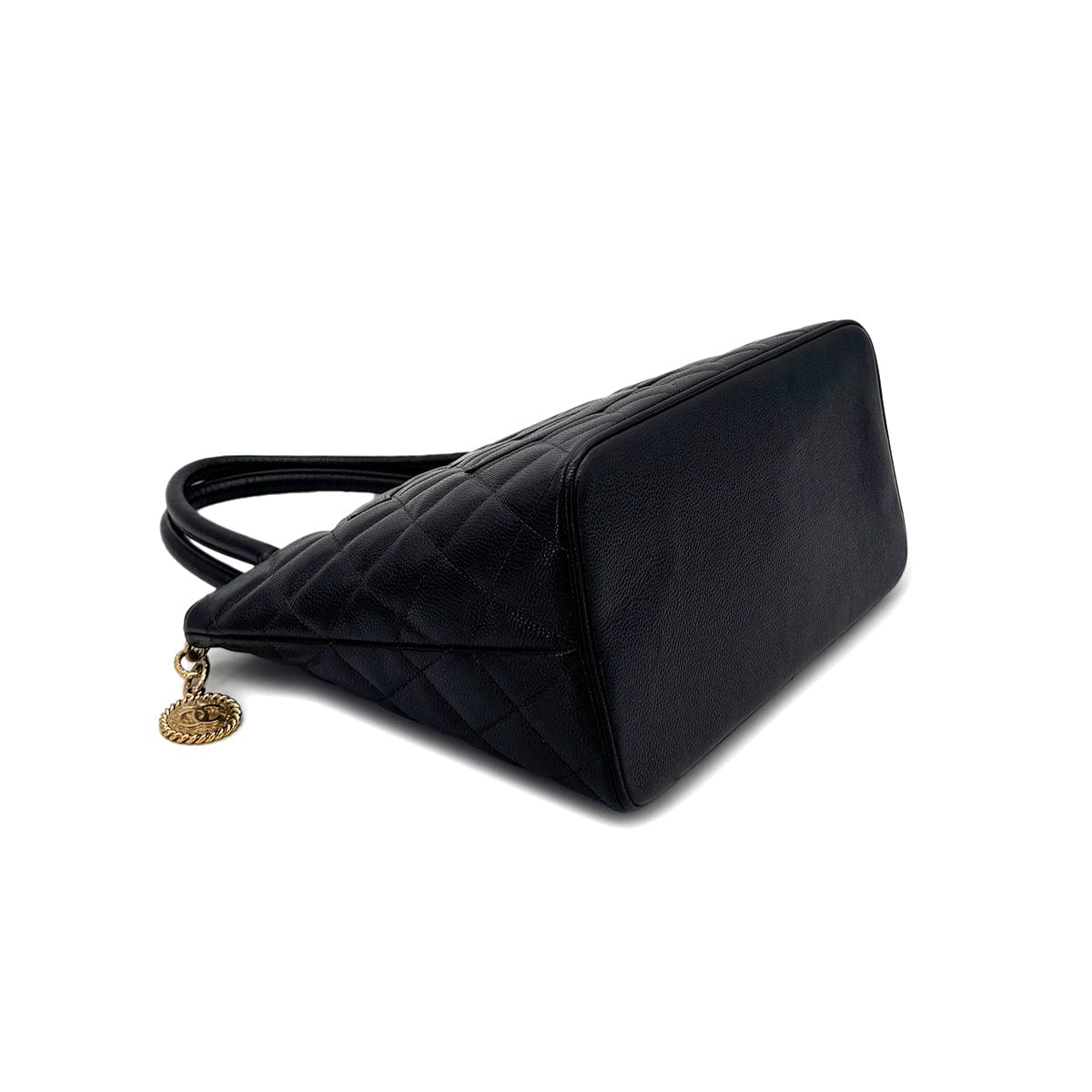 PURPOSE CHANEL VINTAGE MEDALLION TOTE BAG BLACK CAVIAR SKIN 90285148