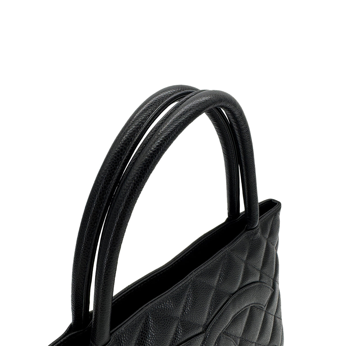 PURPOSE CHANEL VINTAGE MEDALLION TOTE BAG BLACK CAVIAR SKIN 90285148