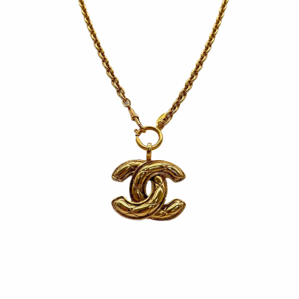 PURPOSE CHANEL VINTAGE NECKLACE MATELASSE COCOMARK GOLD ACCESSORY 90310239