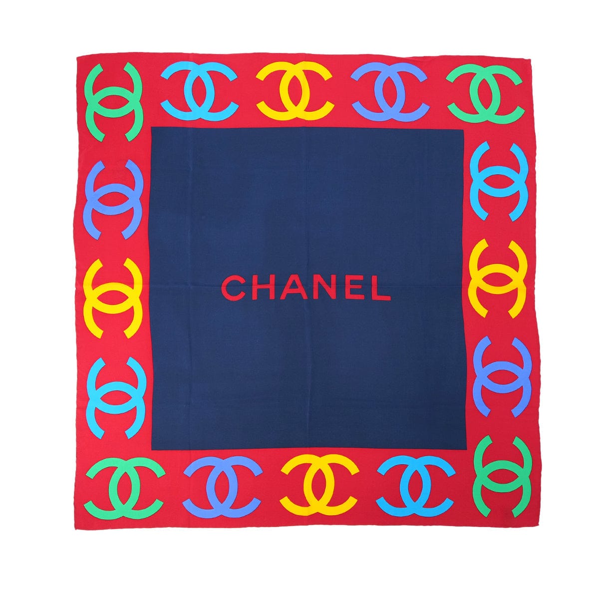 PURPOSE CHANEL VINTAGE SCARF COCOMARK LOGO MULTICOLOR SILK 90305131
