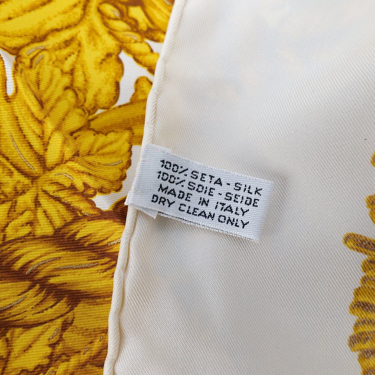 PURPOSE CHANEL VINTAGE SCARF ROPE PATTERN WHITE YELLOW SILK 90304193