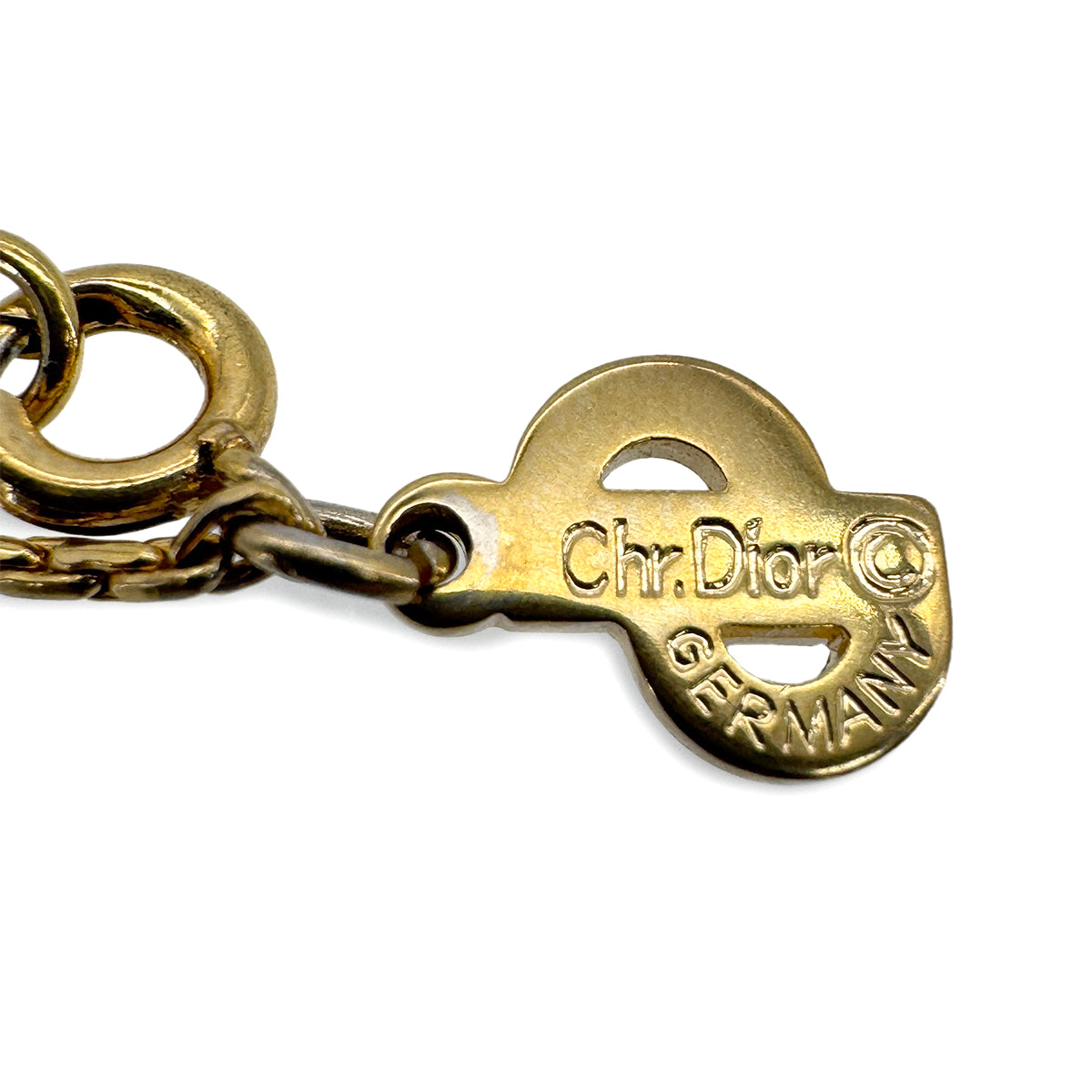 PURPOSE CHRISTIAN DIOR NECKLACE CD LOGO RHINESTONE GOLD ACCESSORY 90299329