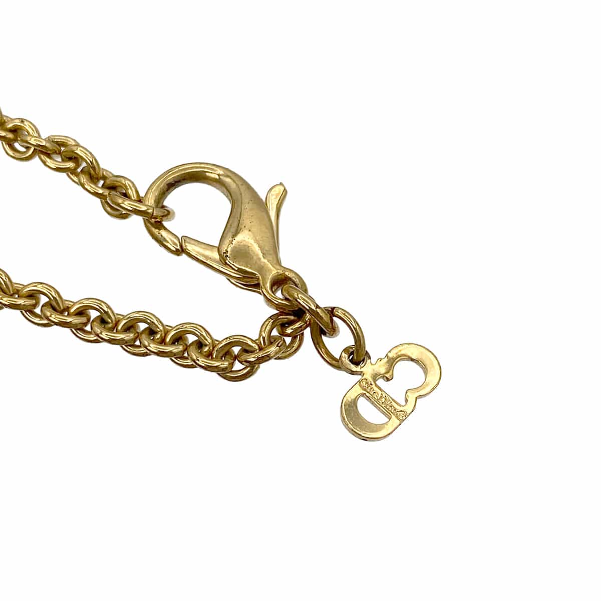 PURPOSE CHRISTIAN DIOR NECKLACE CD LOGO RHINESTONE GOLD ACCESSORY 90322195