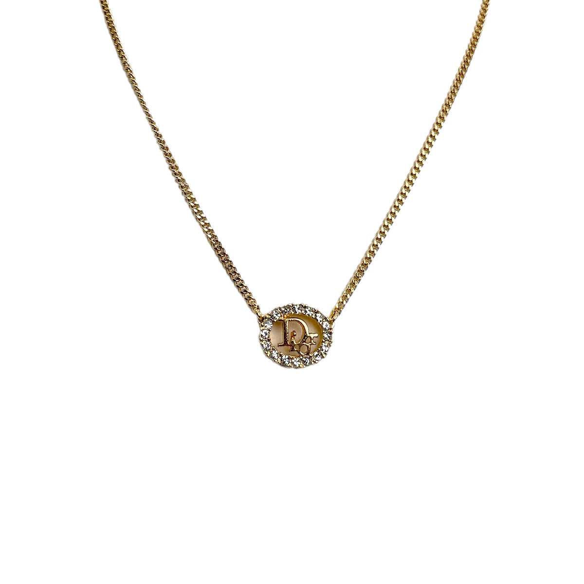 PURPOSE CHRISTIAN DIOR NECKLACE LOGO RHINESTONE GOLD ACCESSORY 90299332