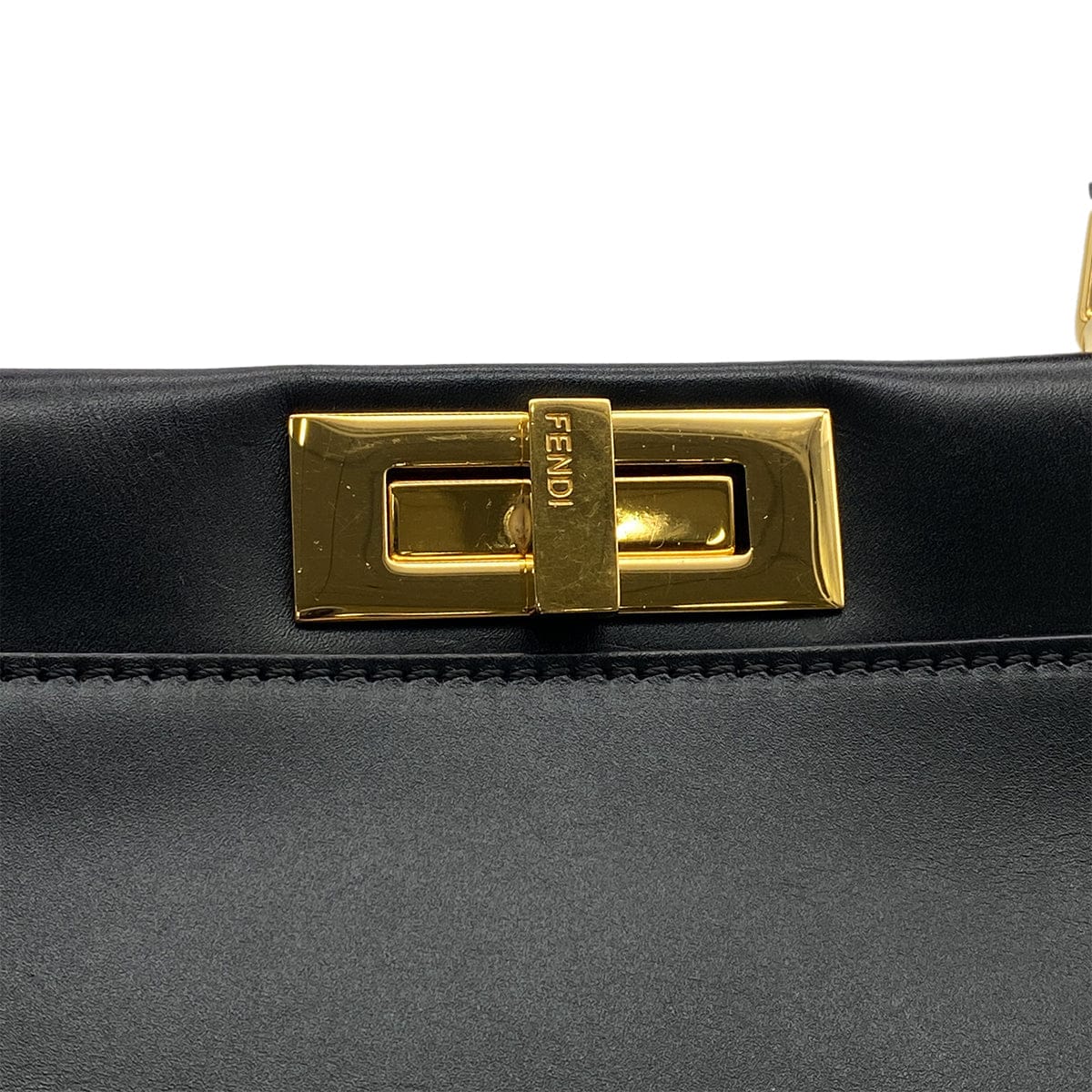 PURPOSE FENDI PEEKABOO REGULAR HAND SHOULDER BAG LEATHER BLACK 8BN226 90304719