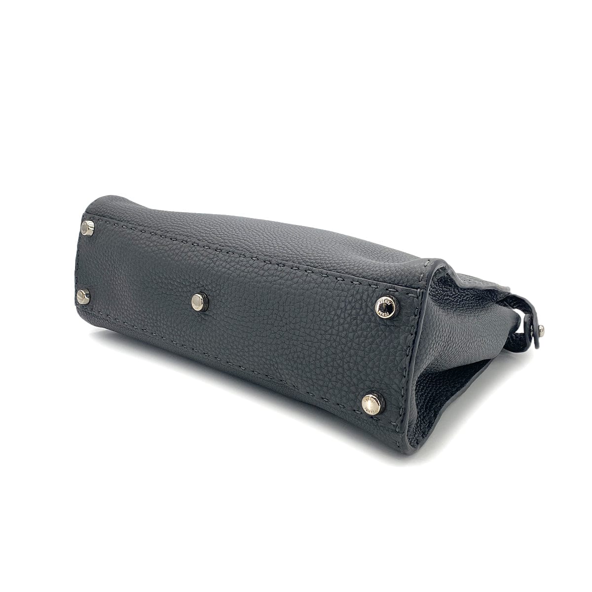 PURPOSE FENDI PEEKABOO REGULAR SELLERIA HAND SHOULDER BAG LEATHER DARK GRAY 8BN226 90304716