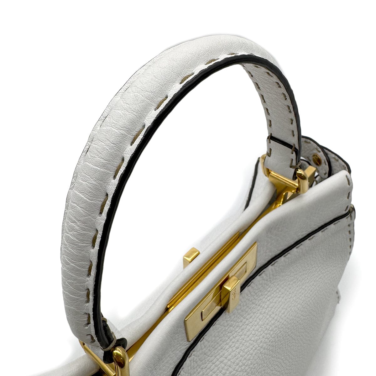 PURPOSE FENDI PEEKABOO REGULAR SELLERIA HAND SHOULDER BAG LEATHER WHITE 8BN290 90305461