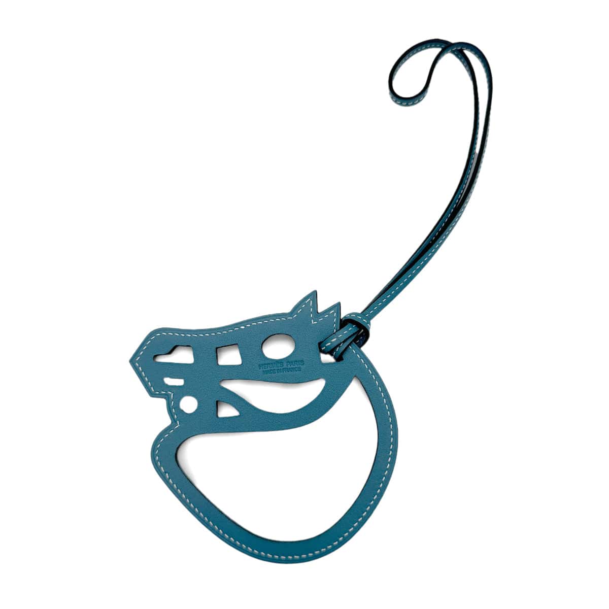 PURPOSE HERMES BAG CHARM HORSE PADDOCK CHEVAL BLEU JEAN VEAU SWIFT 90285947