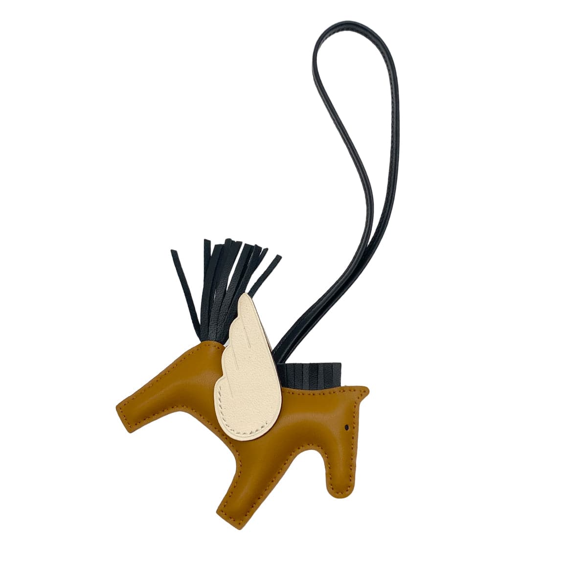 PURPOSE HERMES BAG CHARM RODEO PEGASUS PM CRAIE SESAME BLACK AGNEAU MILO 2025 K STAMP 90327996