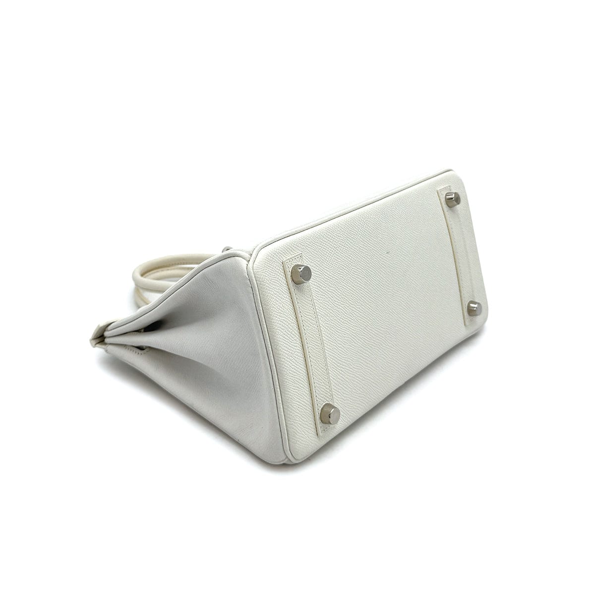 PURPOSE HERMES BIRKIN 25 BLANC VEAU EPSOM HAND BAG 2009 SQUARE M PALLADIUM HARDWARE 90317617