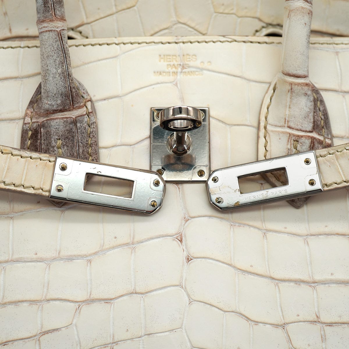 PURPOSE HERMES BIRKIN 25 HIMALAYA CROCODILE NILOTICUS MAT HAND BAG 2015 T STAMP PALLADIUM HARDWARE 90327986