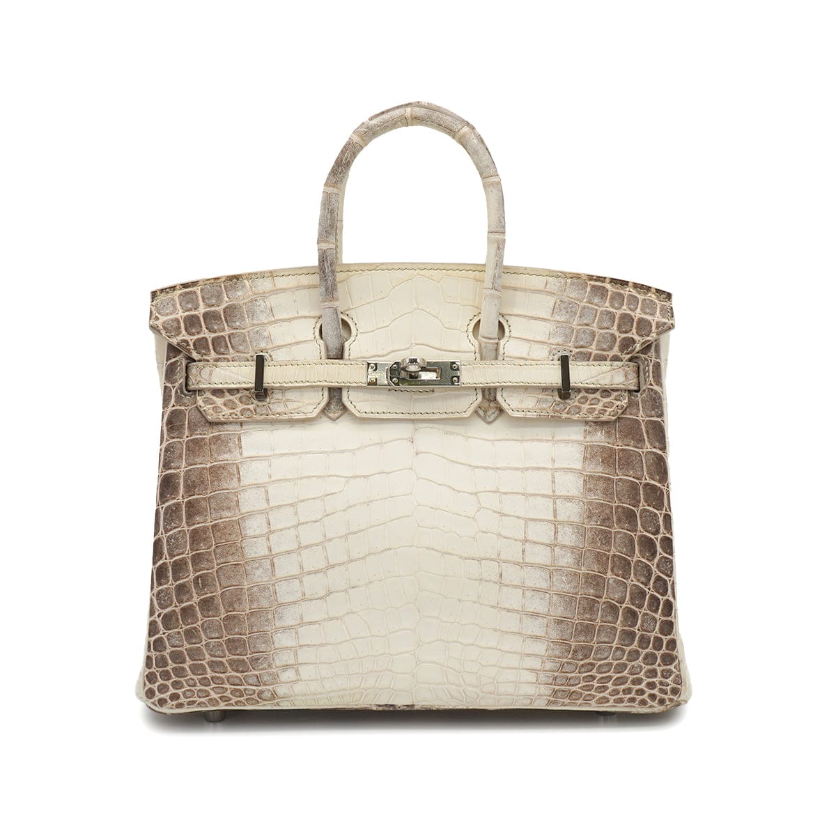 PURPOSE HERMES BIRKIN 25 HIMALAYA CROCODILE NILOTICUS MAT HAND BAG 2015 T STAMP PALLADIUM HARDWARE 90327986