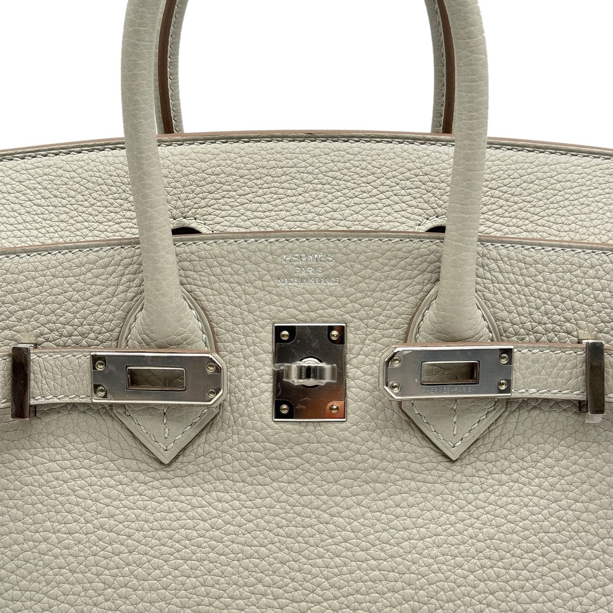 PURPOSE HERMES BIRKIN 25 VERSO GRIS PERLE NATA TOGO HAND BAG 2022 U STAMP PALLADIUM HARDWARE 90327141