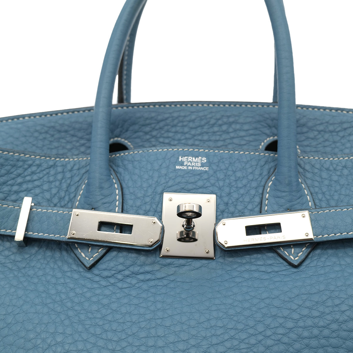 PURPOSE HERMES BIRKIN 30 BLUE JEAN TAURILLON CLEMENCE HAND BAG ▢K SHW 90302641