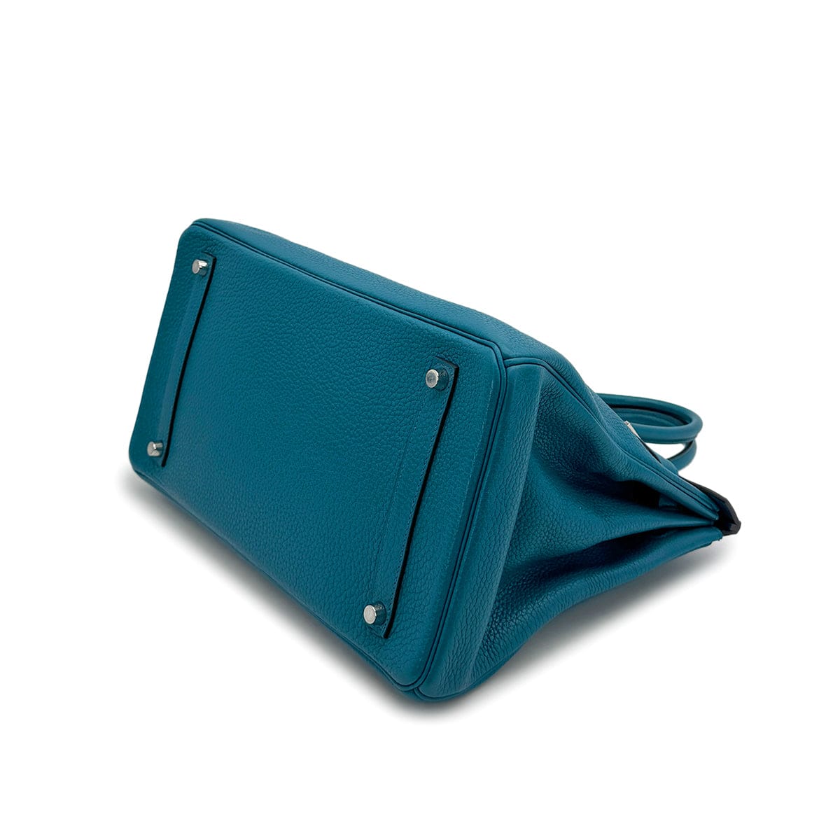 PURPOSE HERMES BIRKIN 35 BLUE IZMIR TAURILLON CLEMENCE HAND BAG 2013 SQUARE Q PALLADIUM HARDWARE 90318521