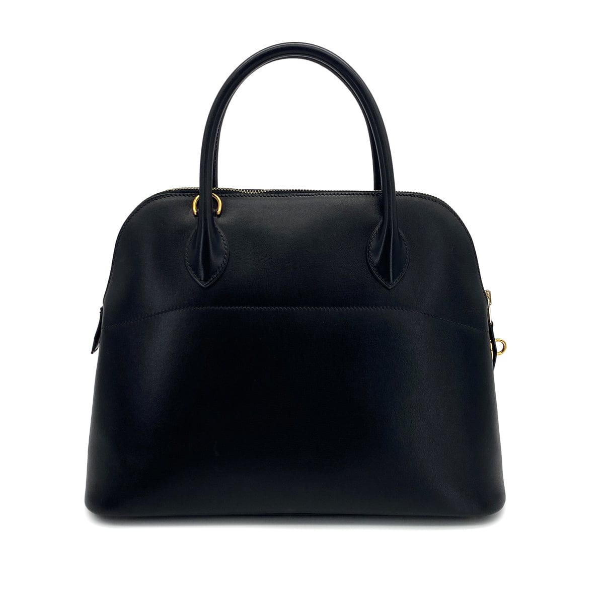 PURPOSE HERMES BOLIDE 31 BLACK BOXCALF HAND SHOULDER BAG 2002 SQUARE F GOLD HARDWARE 90320998