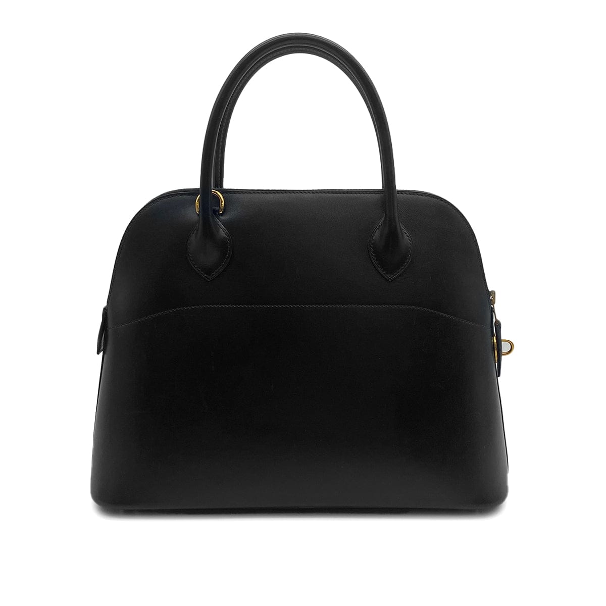 PURPOSE HERMES BOLIDE 31 BLACK BOXCALF HAND SHOULDER BAG 〇Y GOLD HARDWARE 90308963