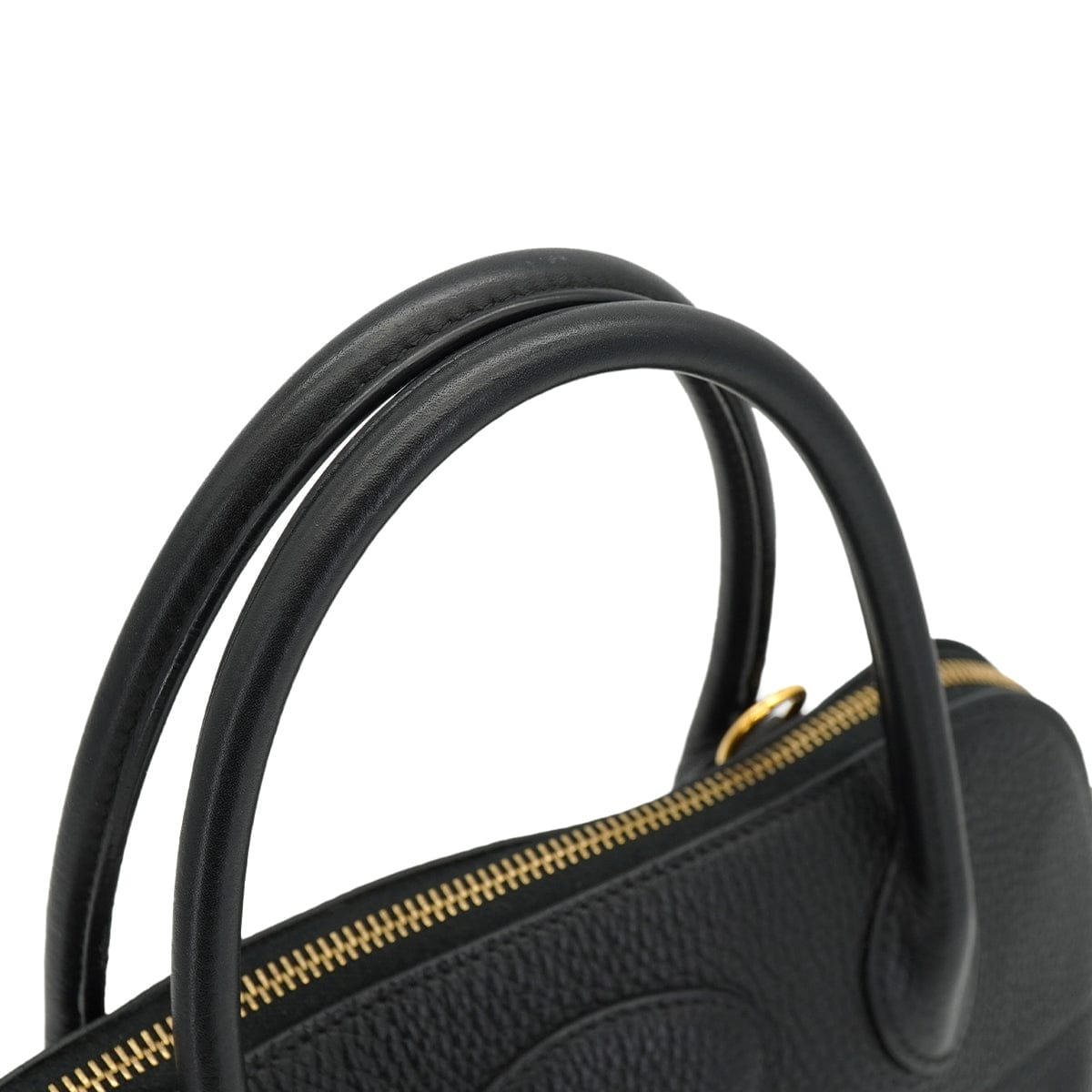 PURPOSE HERMES BOLIDE 31 BLACK TOGO HAND SHOULDER BAG 2004 SQUARE H GOLD HARDWARE 90326836