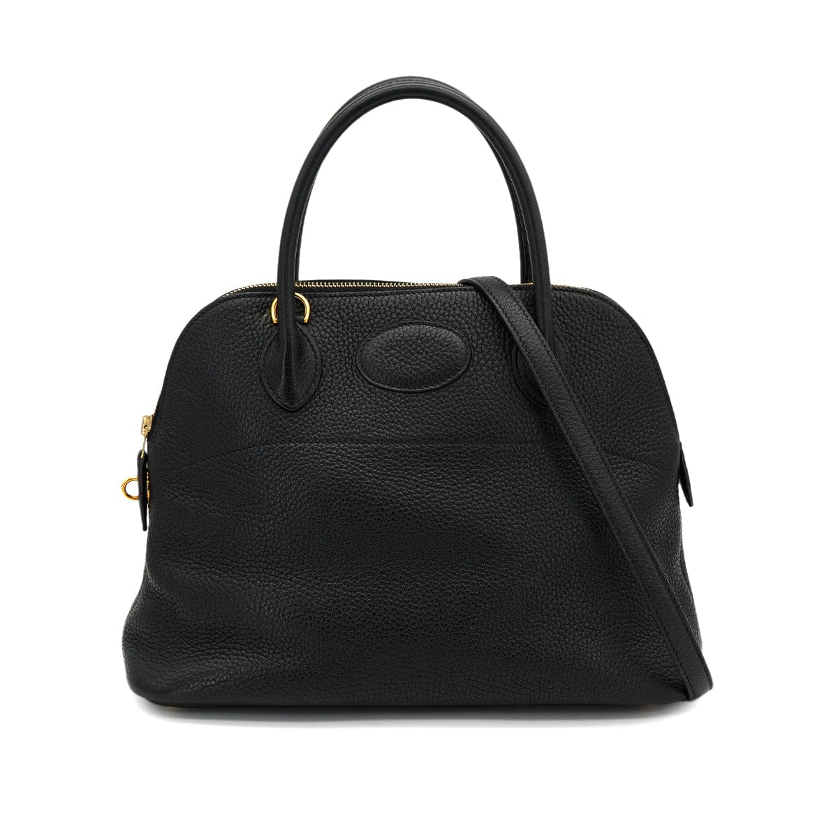 PURPOSE HERMES BOLIDE 31 BLACK TOGO HAND SHOULDER BAG 2004 SQUARE H GOLD HARDWARE 90326836