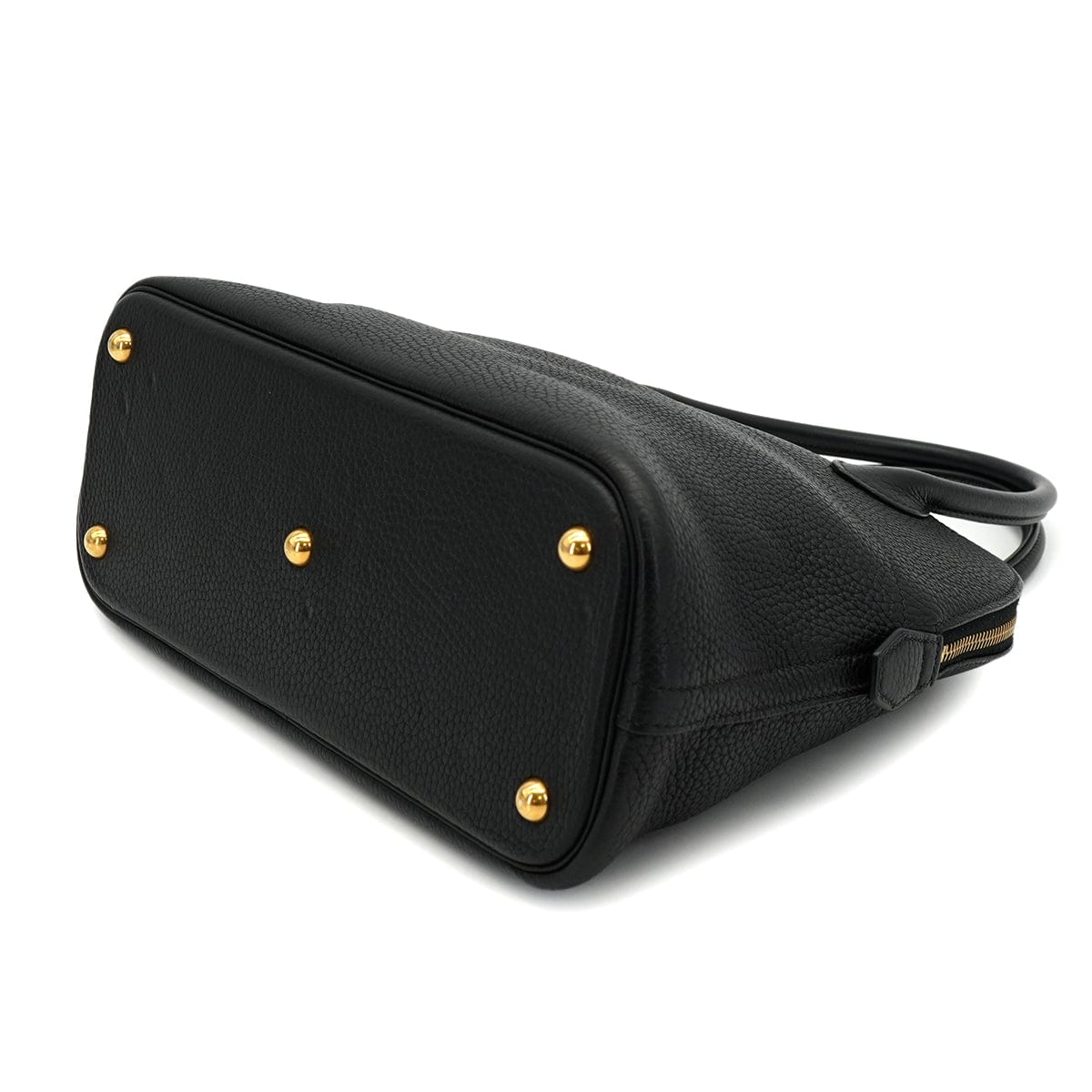 PURPOSE HERMES BOLIDE 31 BLACK TOGO HAND SHOULDER BAG 2004 SQUARE H GOLD HARDWARE 90326836