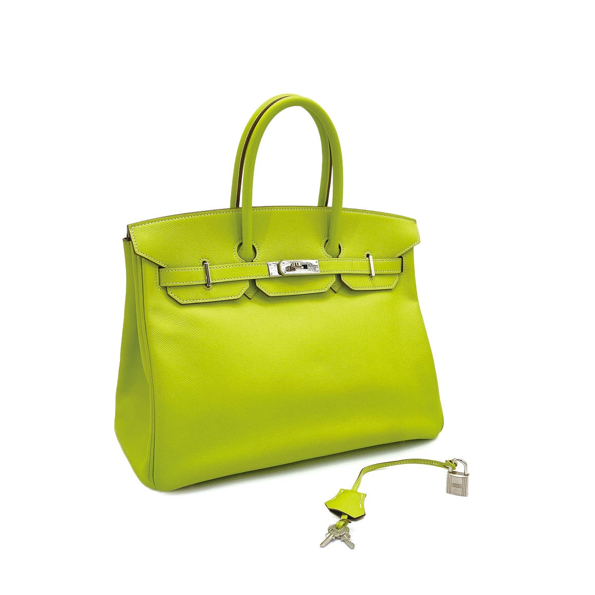 PURPOSE HERMES CANDY BIRKIN 35 KIWI LICHEN EPSOM HAND BAG 2011 SQUARE O PALLADIUM HARDWARE 90311828