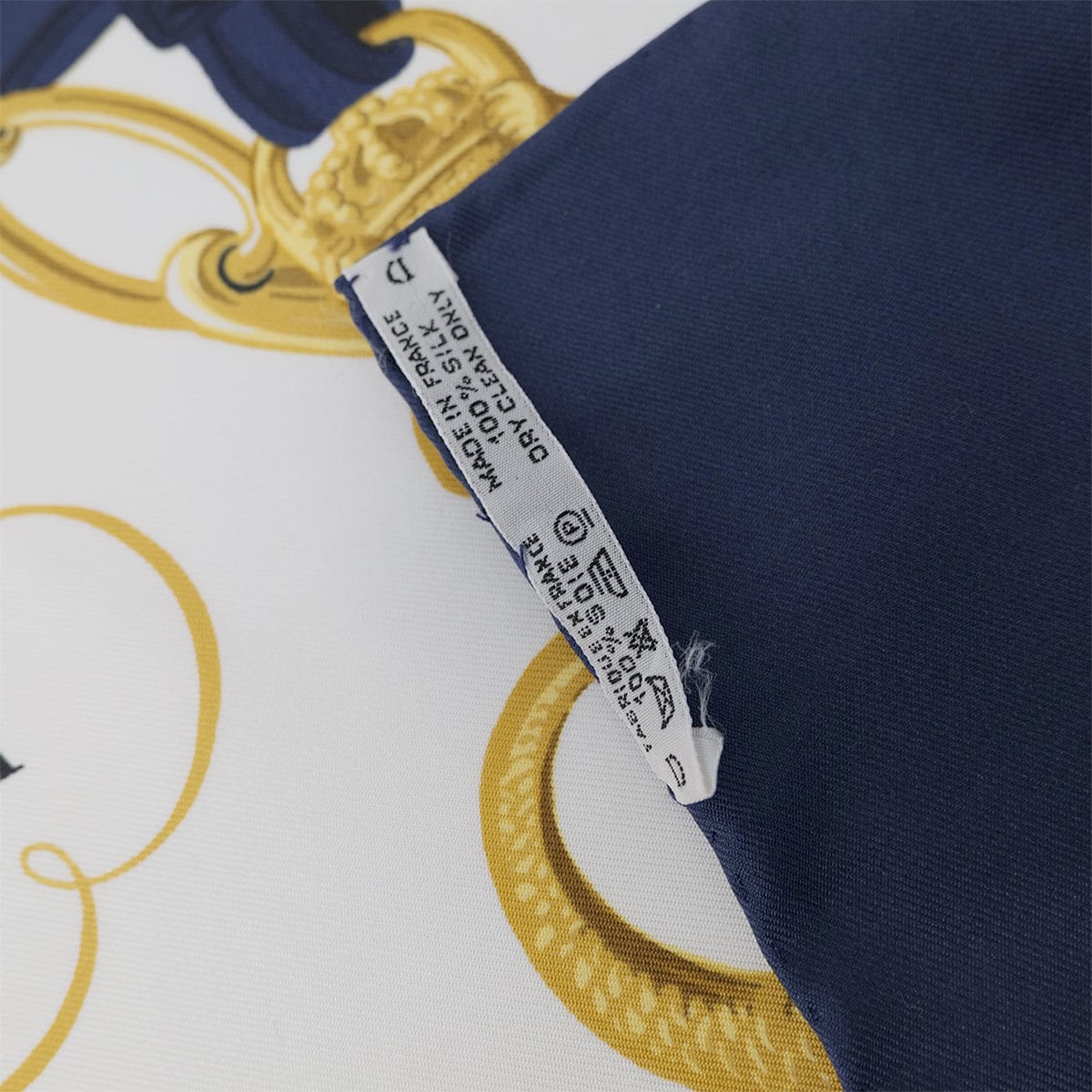 PURPOSE HERMES CARRE 90 BRIDES DE GALA SCARF SILK NAVY WHITE 90305245